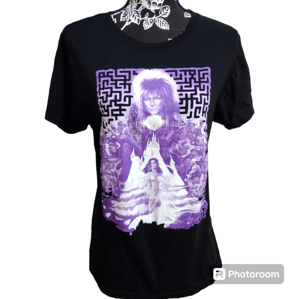 Vintage Style Labyrinth T-Shirt - Jareth the Goblin King - Purple Maze Graphic